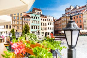 Calm old town square in Warsaw