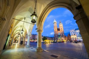 Mary's Church and Cloth's Hall on the Krakow market square