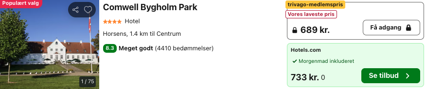Comwell Bygholm Park tilbud - Rejs365