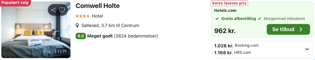 Comwell Holte tilbud - Rejs365