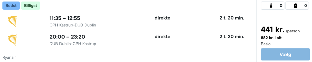 København - Dublin - Rejs365