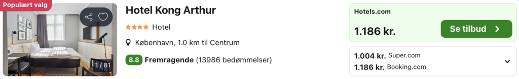 Kong Arthur tilbud - Rejs365