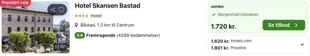 Hotel Skansen tilbud - Rejs365
