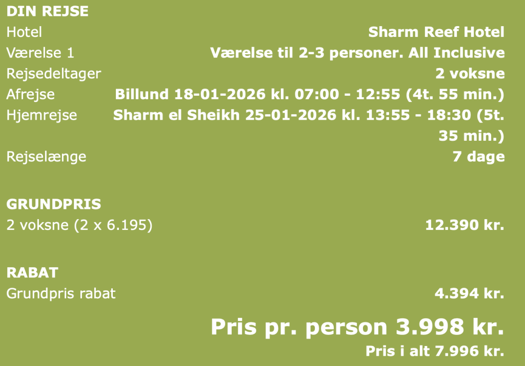 Billund - Sharm el Sheikh - Rejs365