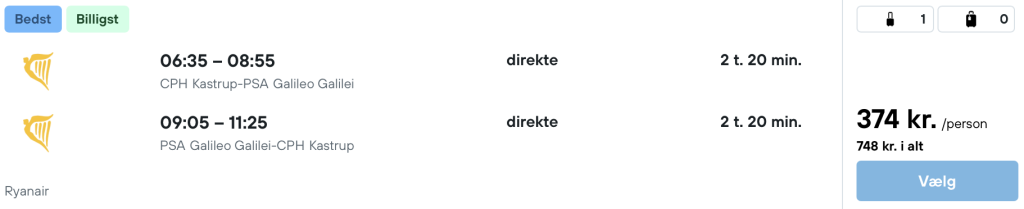 København - Pisa - Rejs365