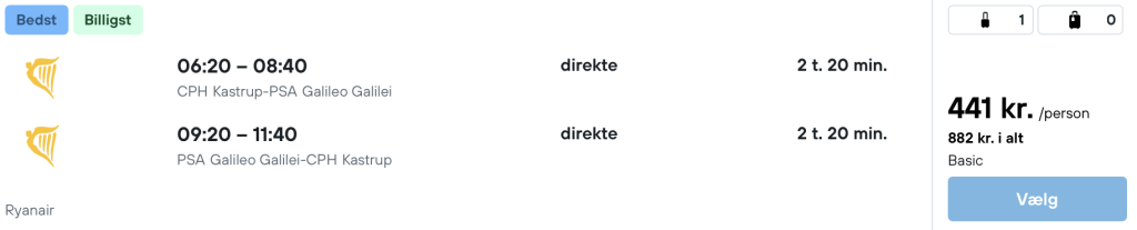 København - Pisa - Rejs365