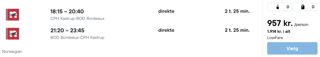 København - Bordeaux - Rejs365