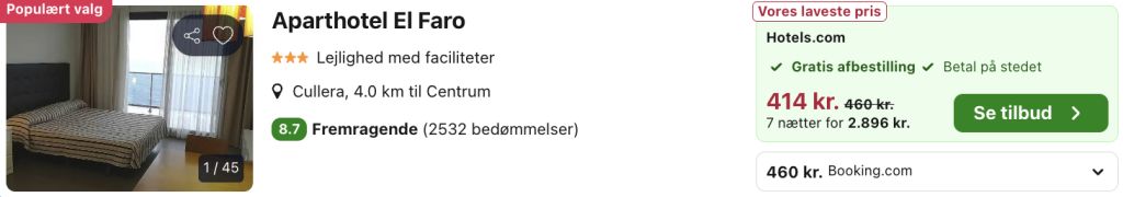 Cullera tilbud - Rejs365