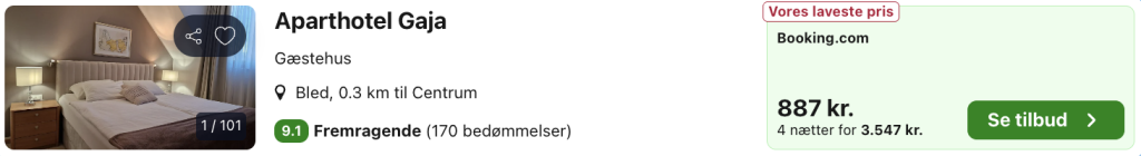 Bled tilbud - Rejs365