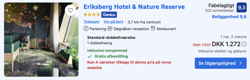 Eriksberg Hotel & Nature Reserve tilbud - Rejs365
