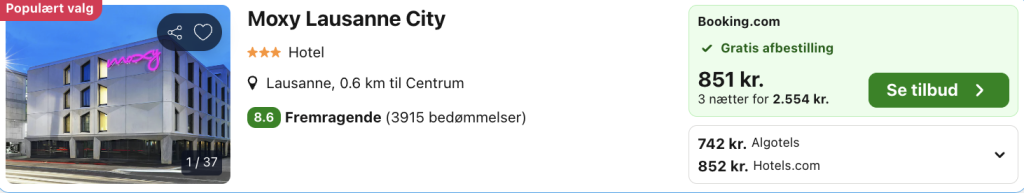 Lausanne tilbud - Rejs365