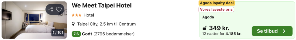 Taiwan tilbud - Rejs365