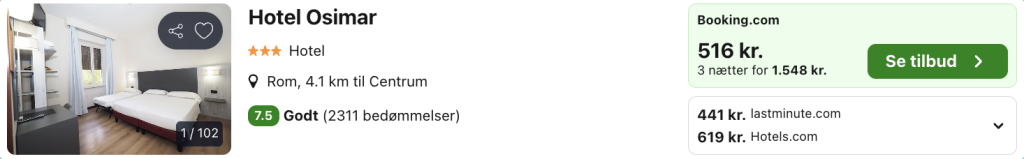 Rom tilbud - Rejs365