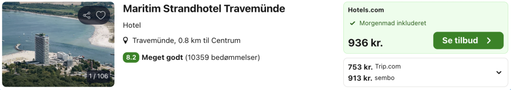 Maritim Strandhotel tilbud - Rejs365