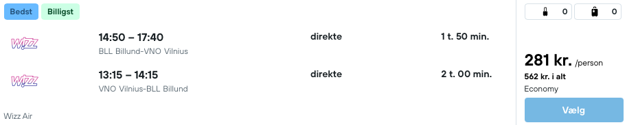 Billund - Vilnius - Rejs365