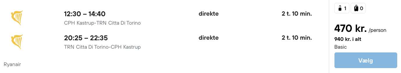 Torino tilbud - Rejs365