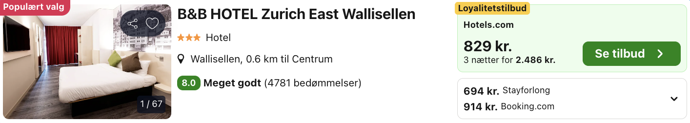 Zürich tilbud - Rejs365