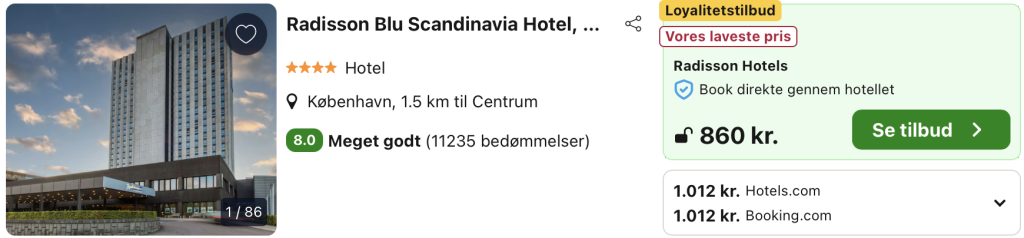 Radisson Blu Copenhagen - Rejs365