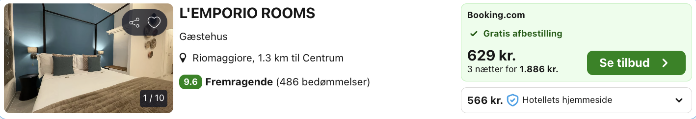 Manarola tilbud - Rejs365