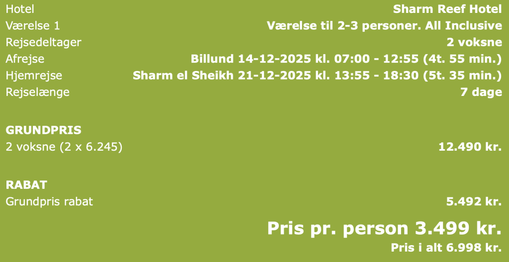 Billund - Sharm el Sheikh - Rejs365