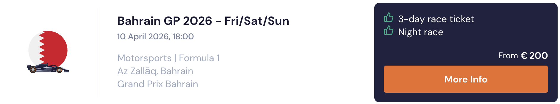 Formel 1 tilbud - Rejs365