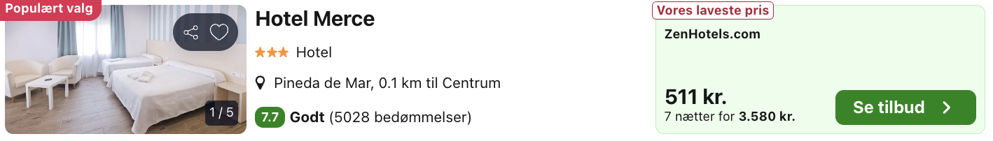 Pineda de Mar tilbud - Rejs365