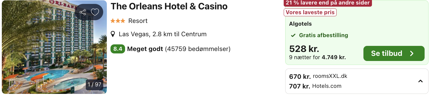 Las Vegas tilbud - Rejs365