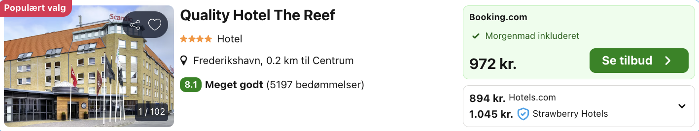 Quality Hotel The Reef tilbud - Rejs365