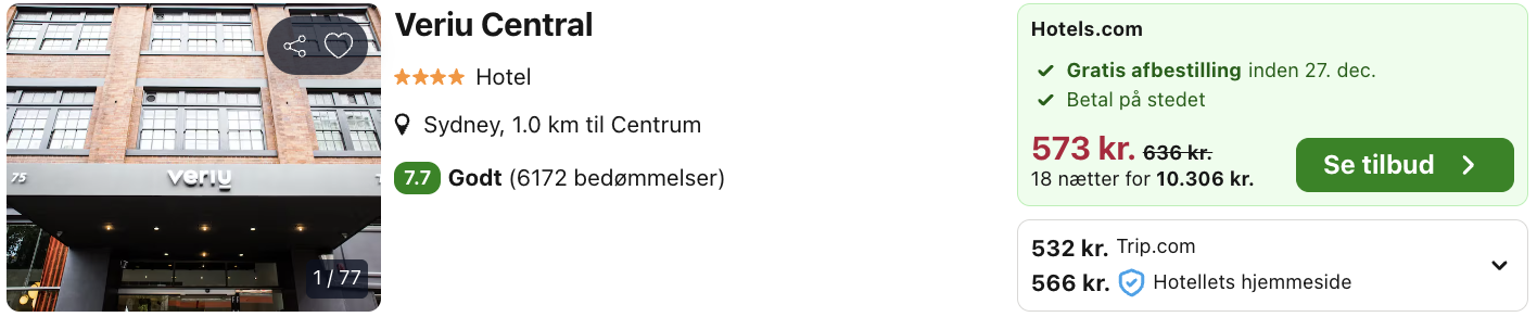 Sydney tilbud - Rejs365