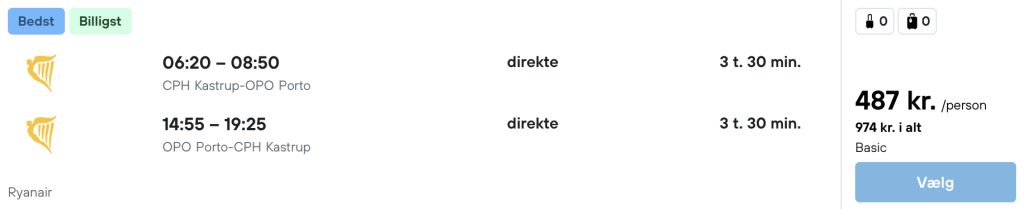 København - Porto - Rejs365