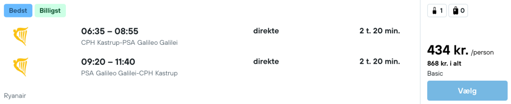 København - Pisa - Rejs365