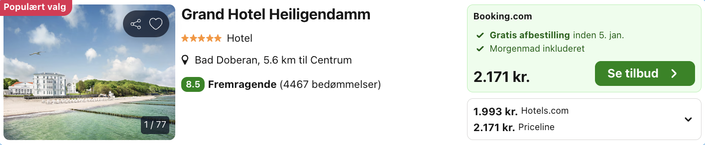 Grand Hotel Heiligendamm tilbud - Rejs365