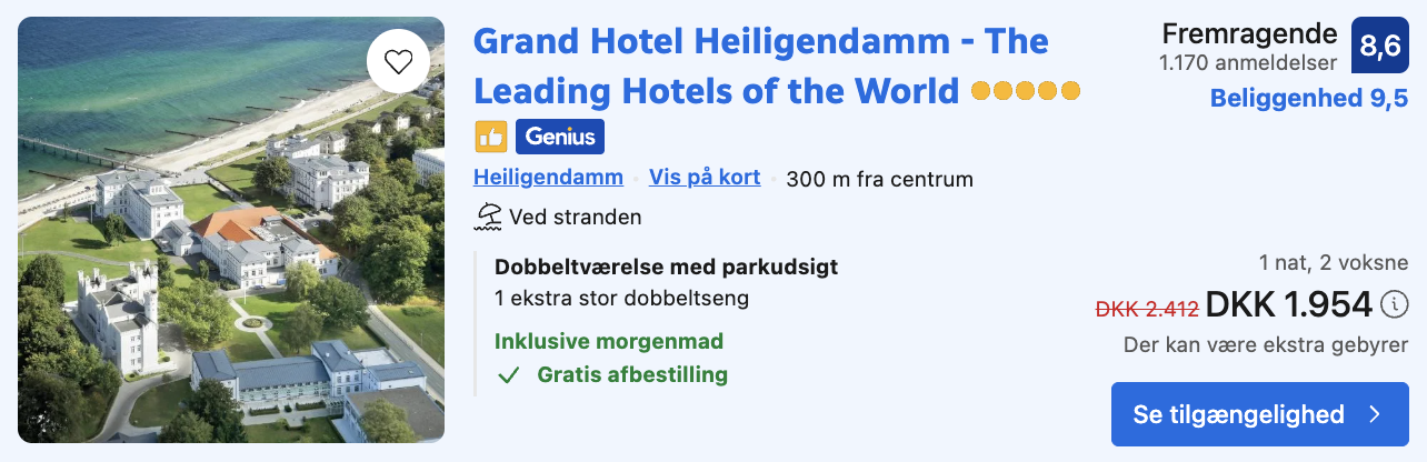 Grand Hotel Heiligendamm tilbud - Rejs365