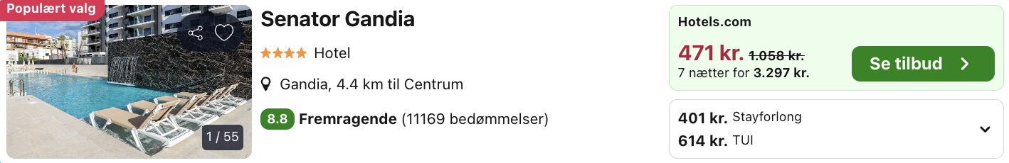 Gandia tilbud - Rejs365