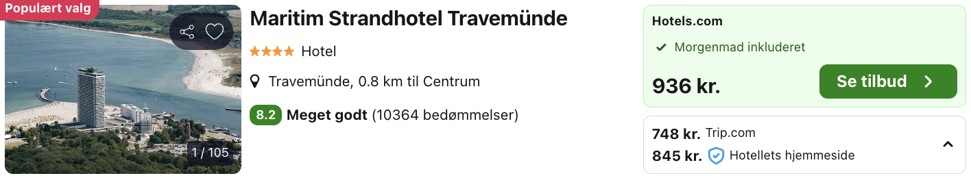 Maritim Strandhotel tilbud - Rejs365