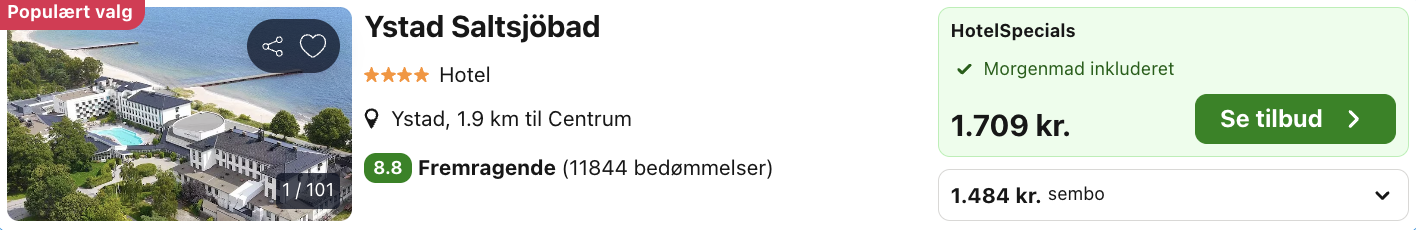 Ystad Saltsjöbad tilbud - Rejs365