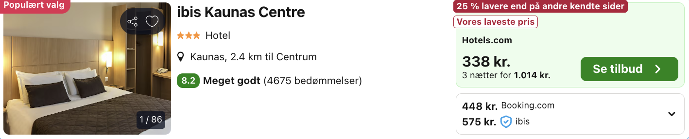 Kaunas tilbud - Rejs365