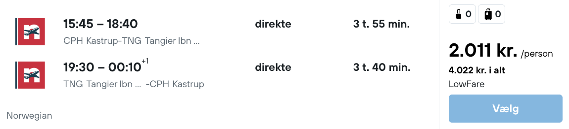 Tanger tilbud - Rejs365