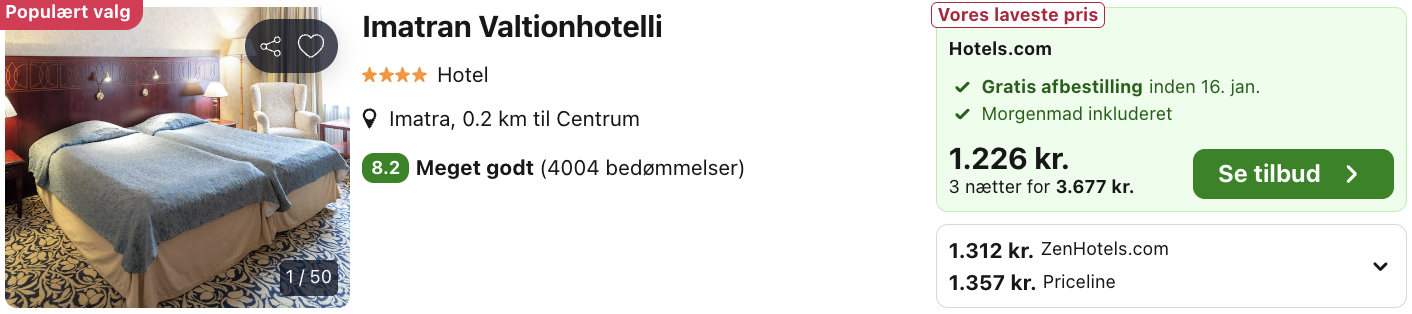 Slotshotel Finland tilbud - Rejs365