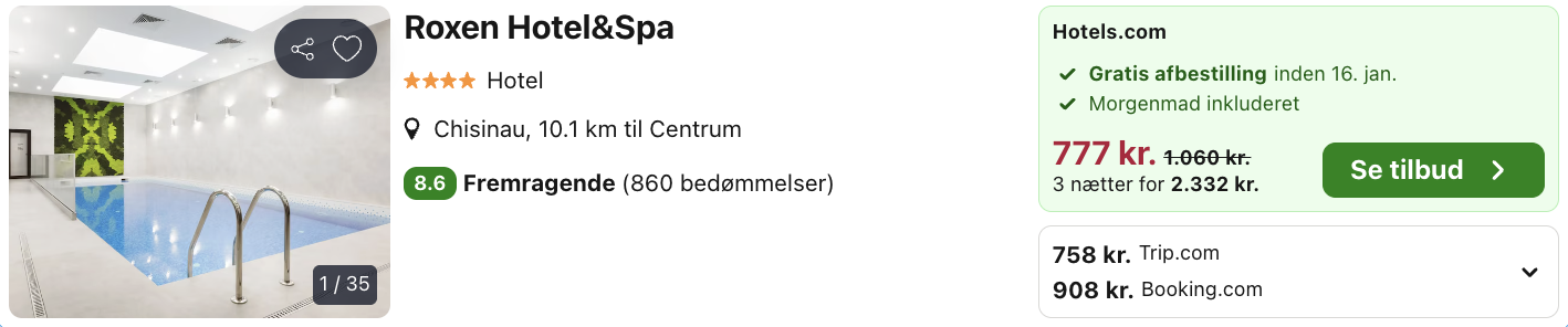 Chisinau tilbud - Rejs365