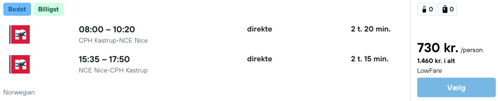 København - Nice - Rejs365