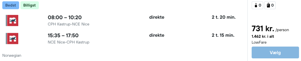 København - Nice - Rejs365