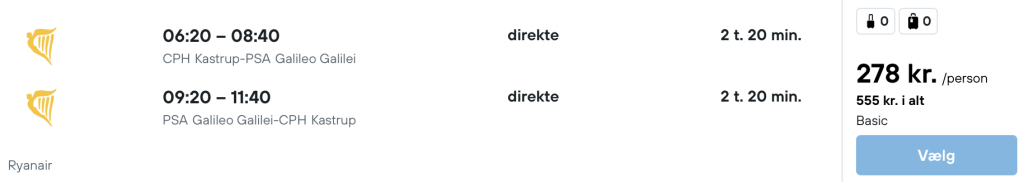 København - Pisa - Rejs365