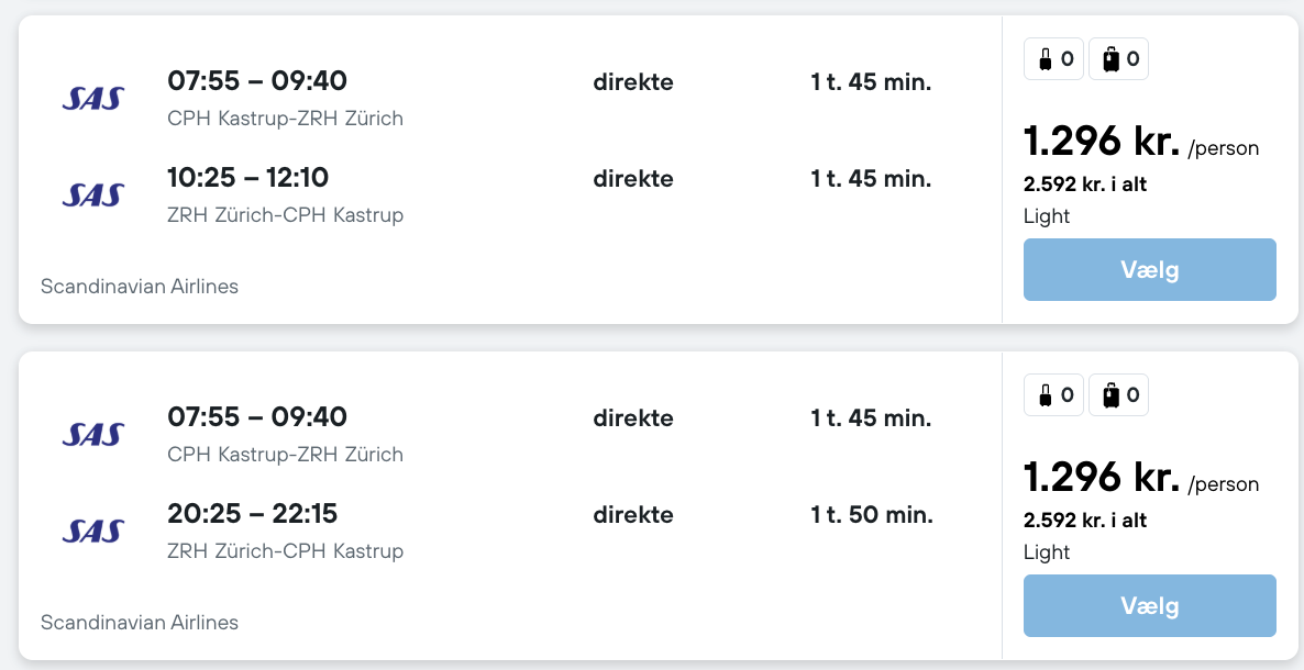 Zürich tilbud - Rejs365