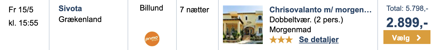 Sivota tilbud - Rejs365