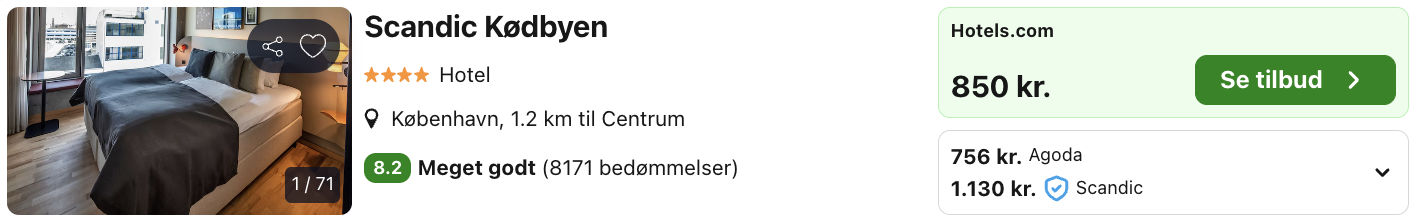 Scandic Kødbyen tilbud - Rejs365