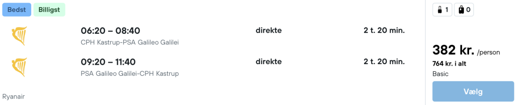 København - Pisa - Rejs365