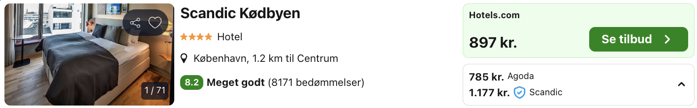 Scandic Kødbyen tilbud - Rejs365