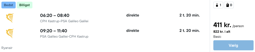 København - Pisa - Rejs365