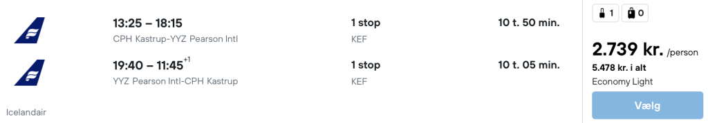 København - Toronto - Rejs365